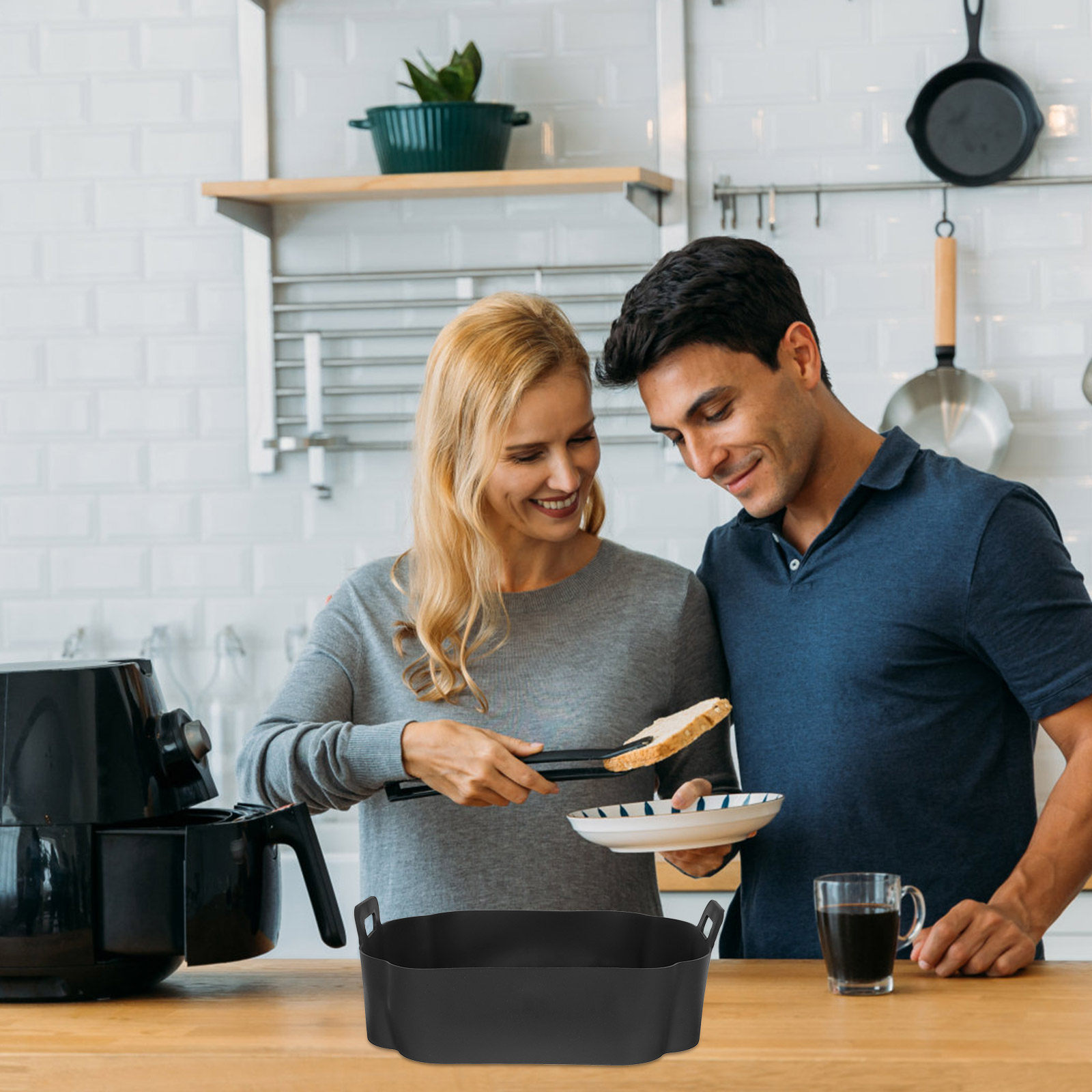 Air Fryer Silicone Pot Liner - 에어프라이어용 실리콘 베이킹 라이너, 눌어붙지 않는