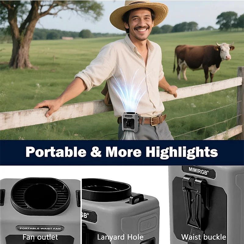 Portable Blender Usb Rechargeable - 보조 배터리가 포함된 허리 팬 5단