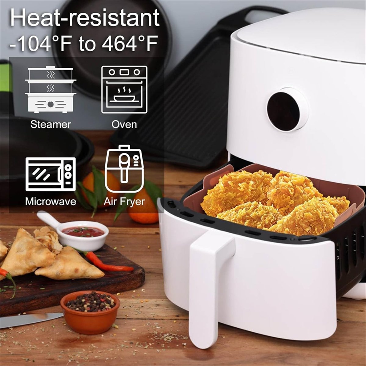 M10K 3Pcs 에어 프라이어 실리콘 라이너 사각 에 - Air Fryer Silicone Pot Liner 리뷰 및 가격